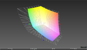 paleta barw matrycy Surface Pro a przestrzeń kolotów Adobe RGB (siatka)