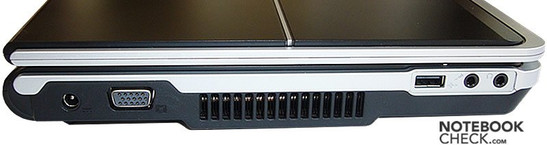 Packard Bell EasyNote BU45 z lewej