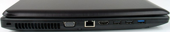 lewy bok: 2x audio, napęd optyczny, USB 2.0, gniazdo zasilania