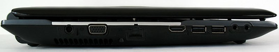 lewy bok: gniazdo zasilania, VGA, LAN, HDMI, 2x USB, gniazda audio lewy bok: gniazdo zasilania, VGA, LAN, HDMI, 2x USB, gniazda audio