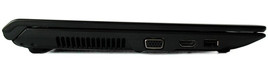 lewy bok: szczeliny wentylacyjne, VGA/D-Sub, HDMI, USB