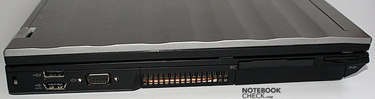 lewy bok: blokada Kensingtona, USB, USB/eSATA, VGA, wylot wentylatora, ExpressCard, czytnik kart lewy bok: blokada Kensingtona, USB, USB/eSATA, VGA, wylot wentylatora, ExpressCard, czytnik kart