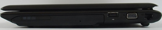 prawy bok: napęd optyczny, USB 2.0, VGA LAN prawy bok: napęd optyczny, USB 2.0, VGA LAN