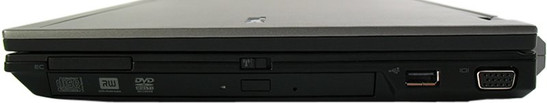 prawy bok: napęd optyczny, ExpressCard/34, USB 2.0, VGA