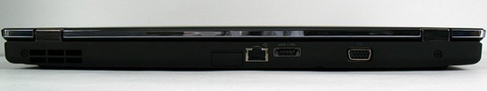 tył: zaślepka gniazda SIM, LAN, eSATA/USB 2.0, VGA
