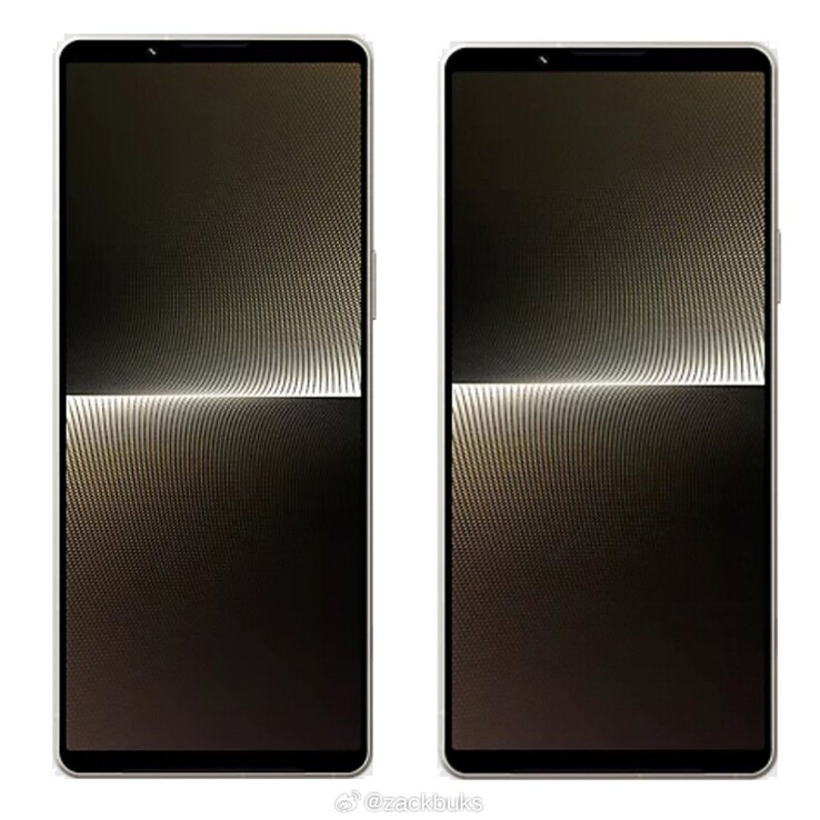 Przewiduje się, że Sony Xperia 1 VI (po prawej) będzie krótsza i szersza niż jej wyraźnie cienki przodek 1 V. (Źródło: zackbuks na Weibo )