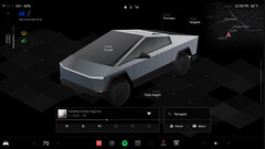 Ekran startowy interfejsu użytkownika Cybertruck (zdjęcie: Andrew Goodlad/Tesla)