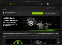 Aktualizacja sterownika Nvidia GeForce Game Ready Driver 546.65 w GeForce Experience (źródło: własne)
