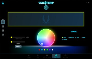 Narzędzie FireStorm - opcje RGB