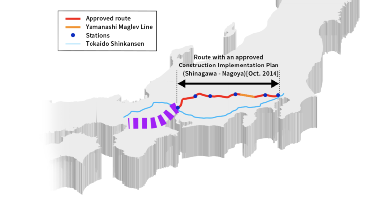 Trasy dwóch systemów Shinkansen. (Zdjęcie: Central Japan Railway)