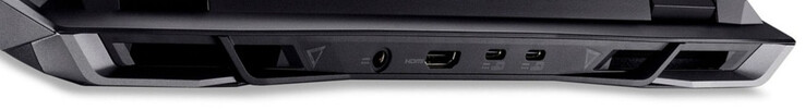 Tył: Gniazdo zasilania, HDMI 2.1, USB 4 (USB-C; Power Delivery, DisplayPort), USB 3.2 Gen 2 (USB-C; Power Delivery, Displayport)