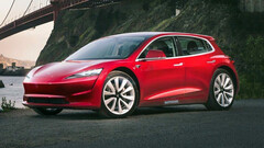 Tesla Model 2 może być stylizowany na kompaktowy Model Y (render obrazu: Autocar)