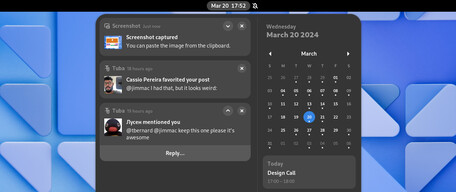 Powiadomienia zawierają teraz również powiązaną aplikację (Obraz: GNOME).