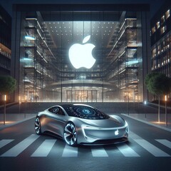 Samochód Apple podobno już nie istnieje (obraz wygenerowany przez DALL-E 3.0)