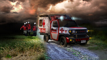 Toyota zaprezentowała również pojazd pogotowia Czerwonego Krzyża oparty na IMV 0. (Źródło zdjęcia: Toyota)