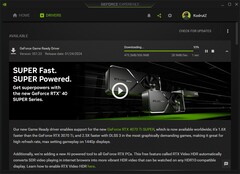 Pobieranie pakietu Nvidia GeForce Game Ready Driver 551.23 przez GeForce Experience (Źródło: własne)