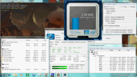 Prime95 i FurMark, początek testu: 2,3 GHz (taktowanie bazowe)