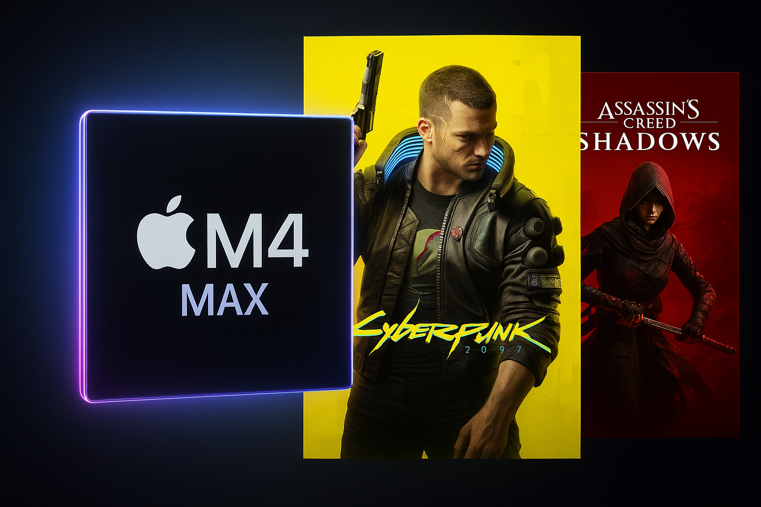 Cyberpunk i AC Shadows na Apple'M4 Max - wydajność w grach porównywalna z laptopem RTX 5060