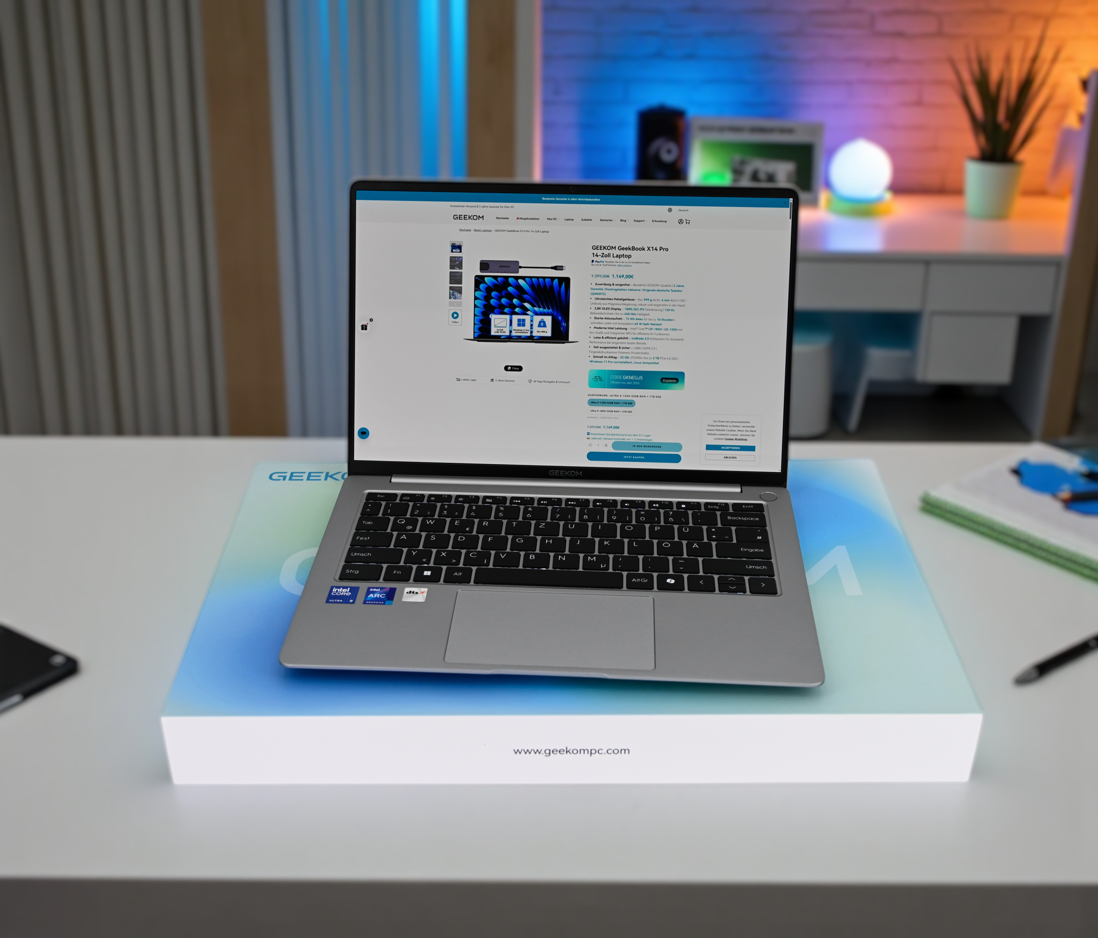 Kompaktowy ultrabook klasy premium z potężnym wyświetlaczem OLED 2,8K i recenzją Core Ultra - Geekom GeekBook X14 Pro