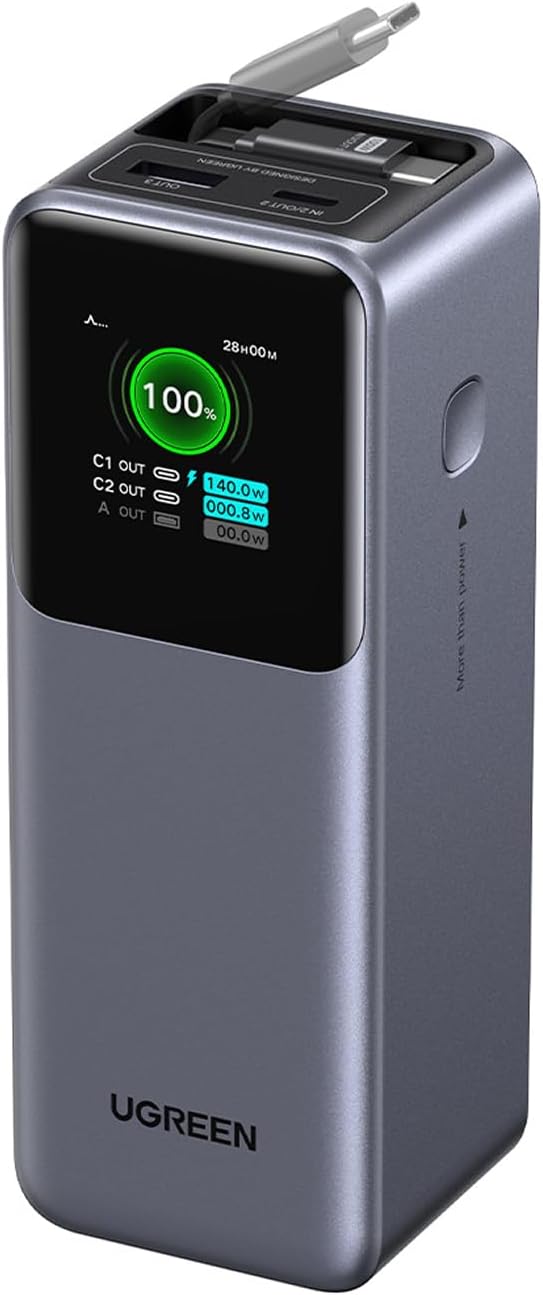 Power Bank Ugreen Nexode z chowanym kablem. (Źródło zdjęcia: Ugreen)