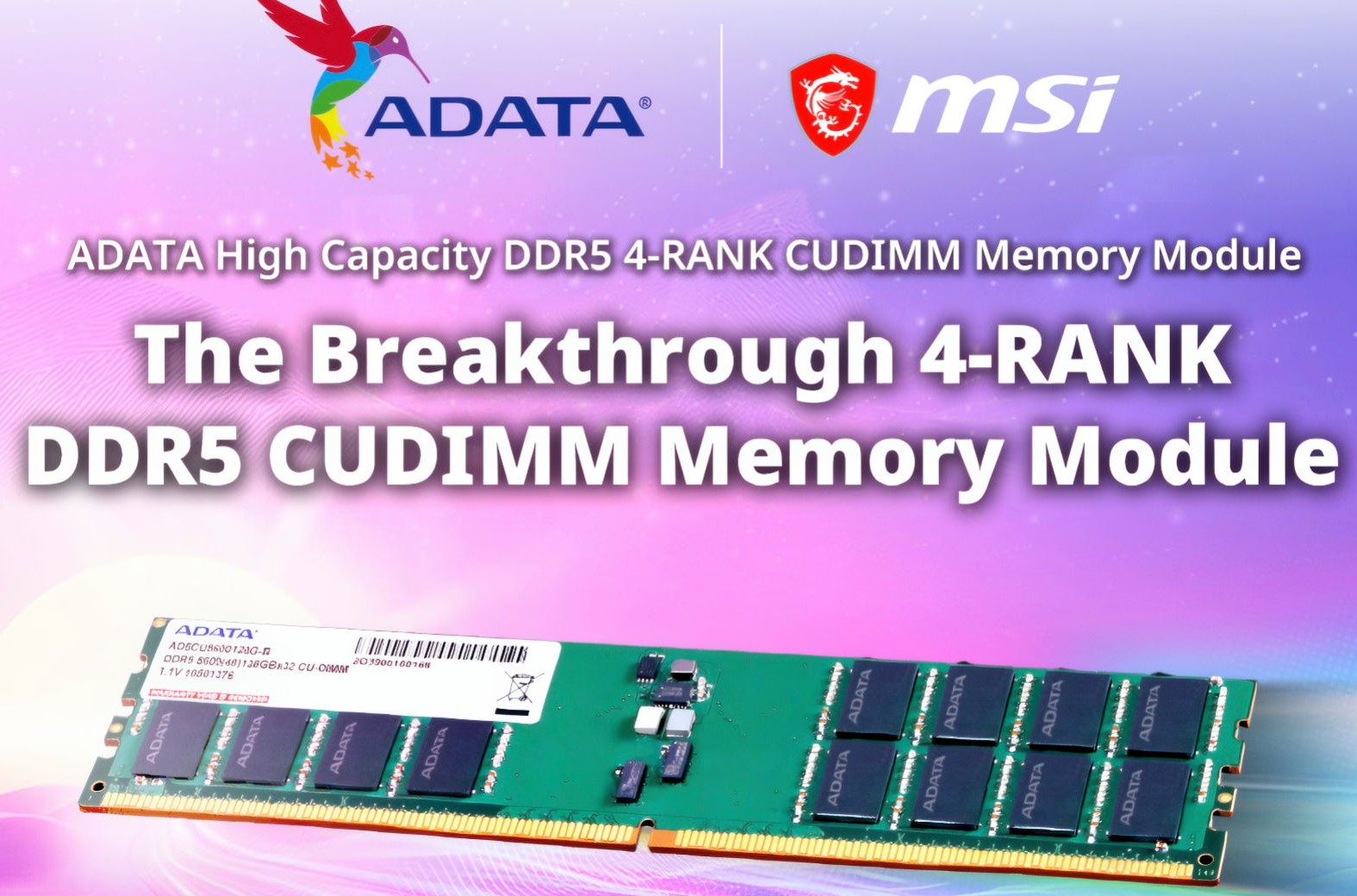 Adata i MSI zapowiadają pierwszy na świecie 4-kanałowy moduł pamięci RAM DDR5 CUDIMM o pojemności 128 GB dla platformy Intel Z890