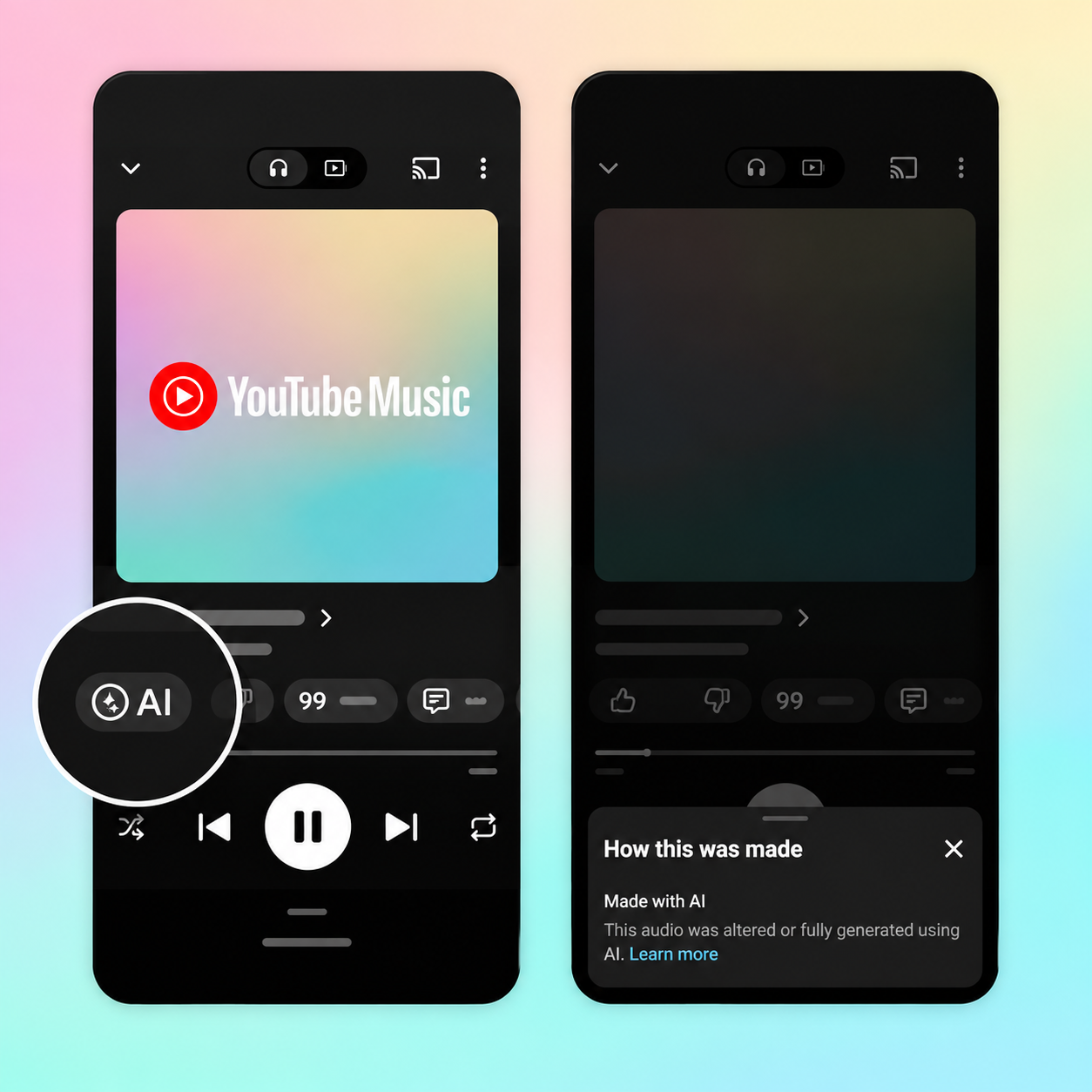YouTube Music zaczyna oznaczać utwory wygenerowane przez AI bezpośrednio w swoim odtwarzaczu