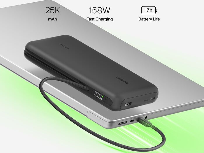 UltraCharge Pro Laptop Power Bank 25K firmy Belkin z mocą wyjściową 158 W pojawia się z rabatem startowym