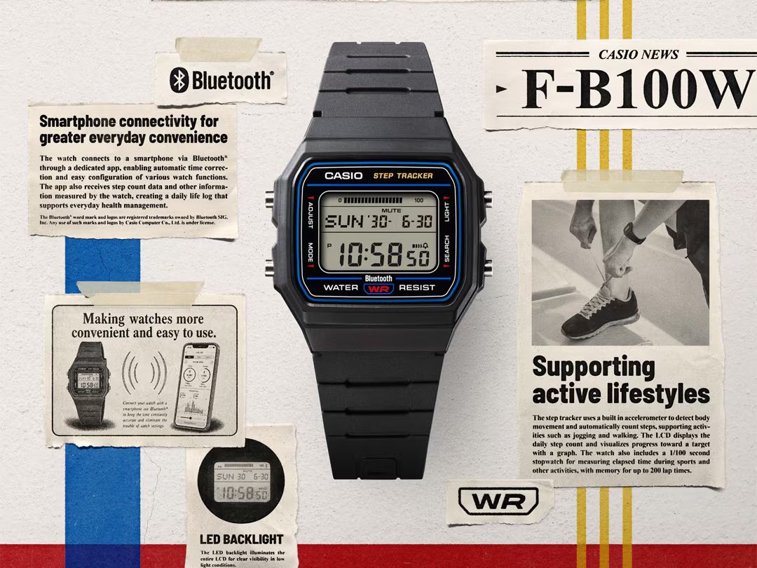Nowe zegarki Casio z serii F-B100W wyposażone w Bluetooth w końcu trafiają do sprzedaży poza Japonią