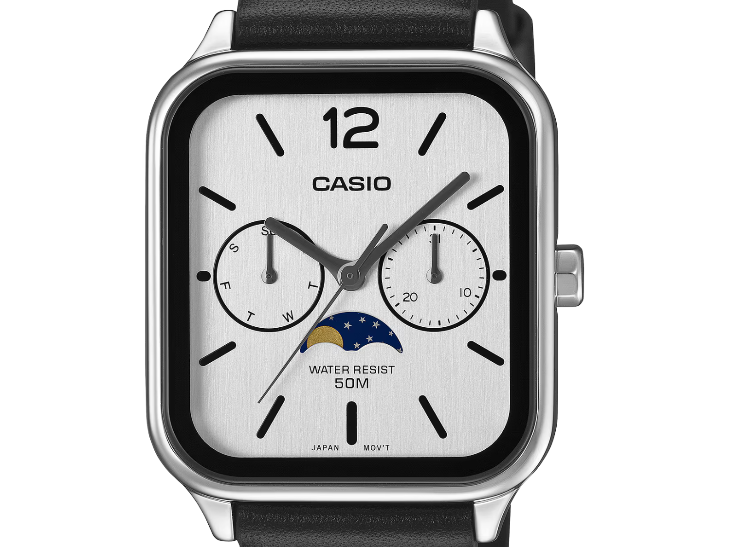 Zegarek Casio ze stali nierdzewnej z wskaźnikiem faz księżyca w końcu trafił do sprzedaży w sklepach w Stanach Zjednoczonych; sieć Best Buy oferuje go w znacznie niższej cenie