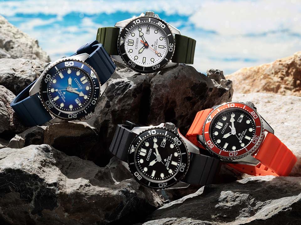 Firma Citizen wprowadza na rynek cztery nowe modele zegarków nurkowych Promaster Marine w nowych kolorach oraz z nowym mechanizmem Eco-Drive Calibre E118