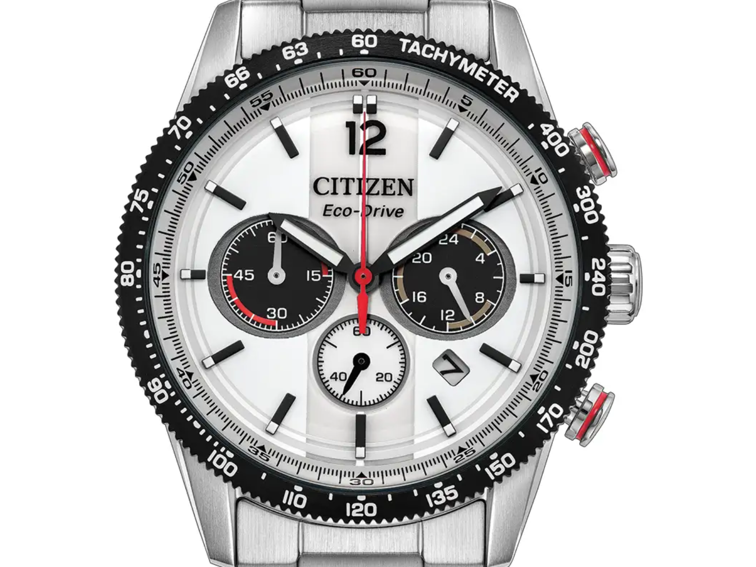 Firma Citizen prezentuje nowy chronograf Eco-Drive ze stali nierdzewnej z czarną ramką z tachymetrem