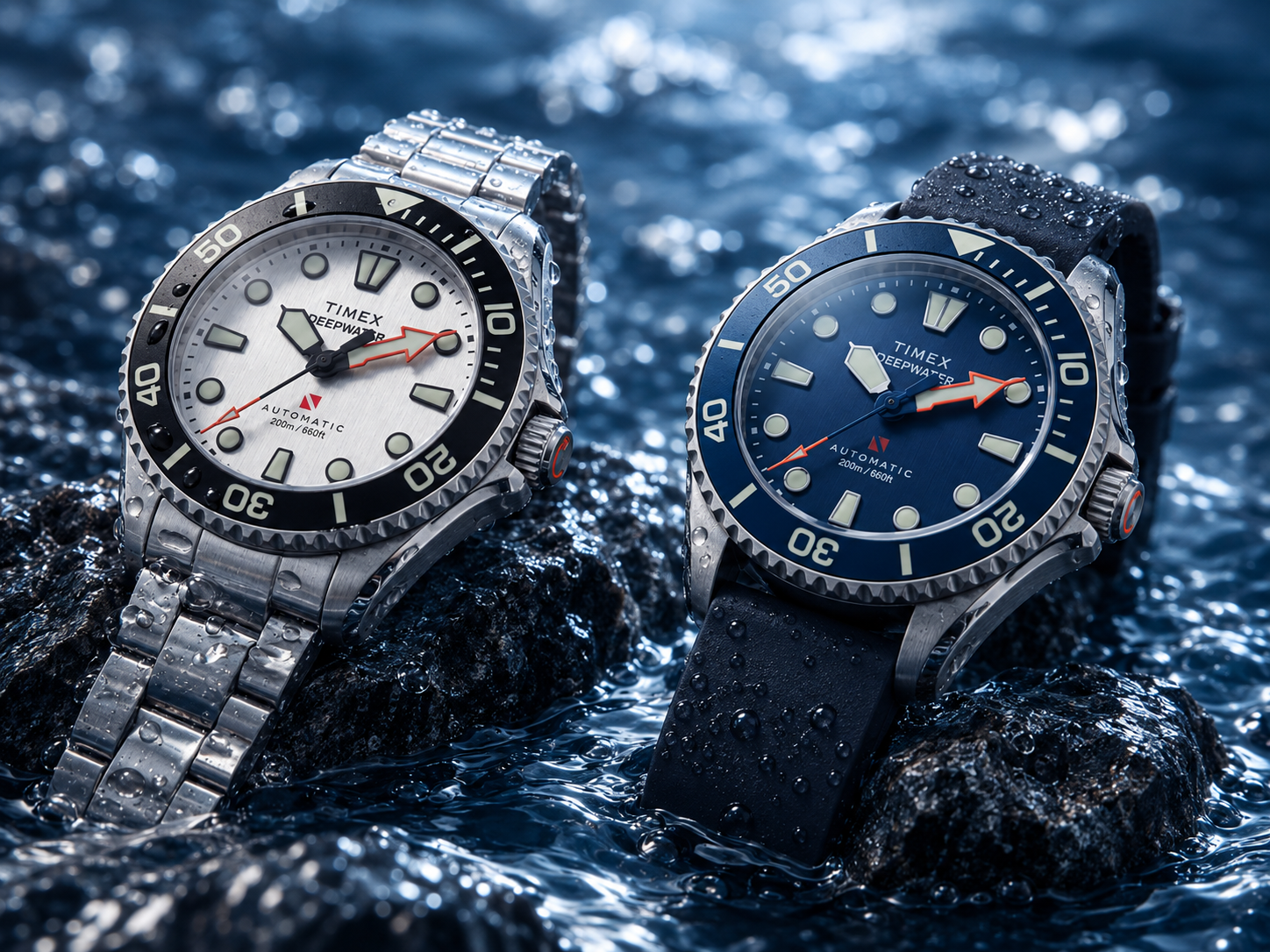Firma Timex pokazuje pokrótce dwa nowe zegarki Deepwater Meridian 200 HEV Automatic, po czym wycofuje ogłoszenie