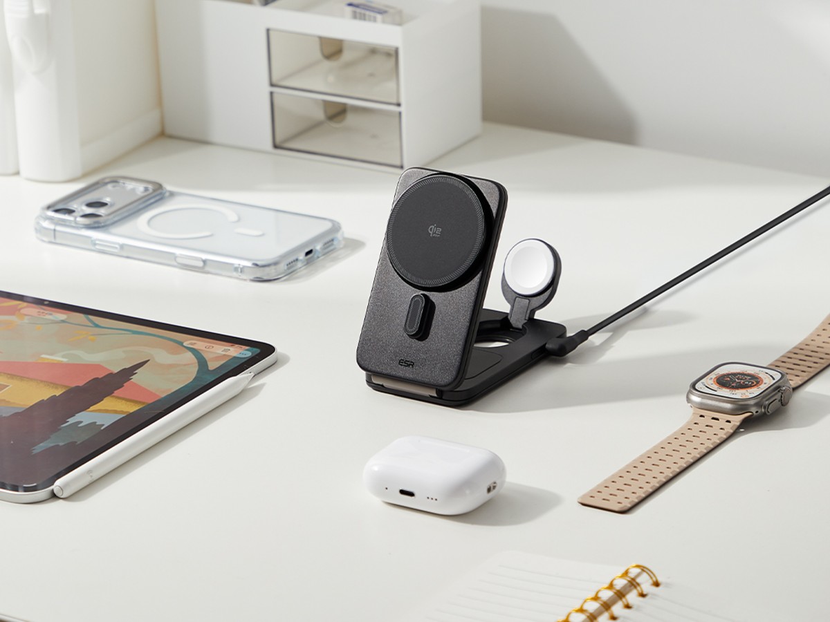 ESR wprowadza na rynek nową składaną bezprzewodową stację ładującą 3 w 1 o mocy 25 W Qi2.2 z wbudowanym chłodzeniem
