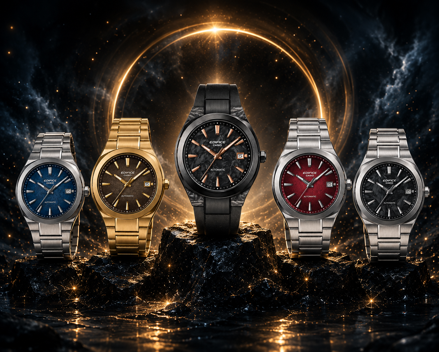 Pięć nowych automatycznych zegarków Edifice firmy Casio jest już dostępnych na kolejnych rynkach