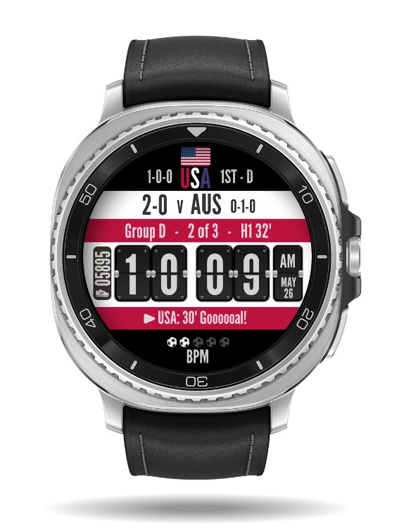 Bezpłatna tarcza zegarka Wear OS zamienia Państwa smartwatch w tablicę wyników Mistrzostw Świata w piłce nożnej na żywo