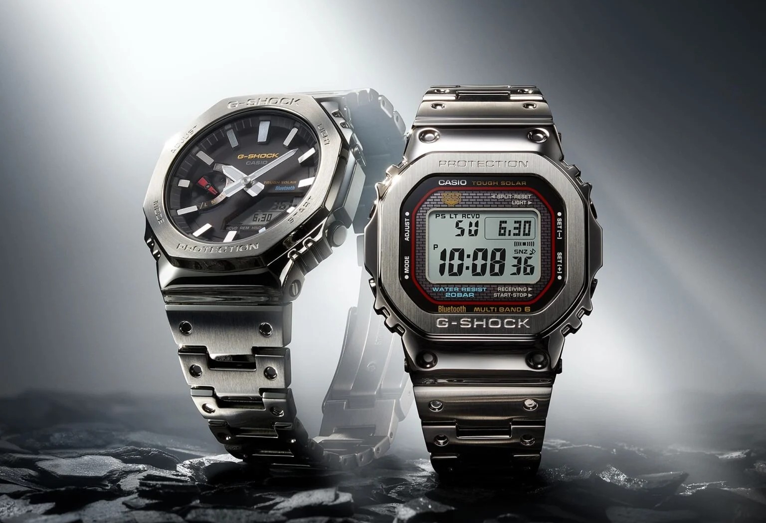 Nowe modele Casio GMW-B5000D-1C i GM-B2100SD-1C wprowadzają do USA całkowicie metalowe konstrukcje