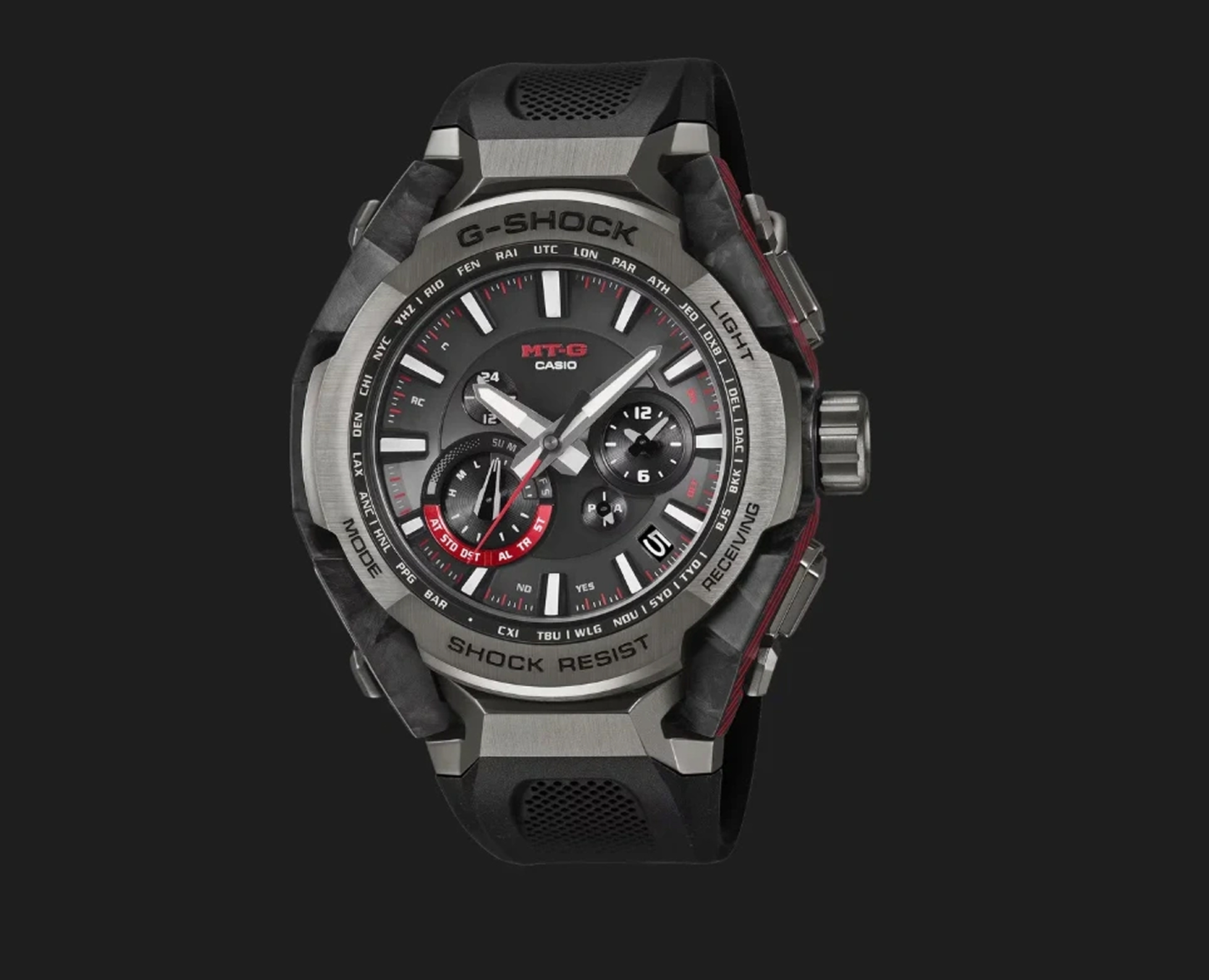 Casio wprowadza na rynek amerykański model MTG-B4000B-1A w cenie 1500 USD, charakteryzujący się konstrukcją z włókna węglowego i stali