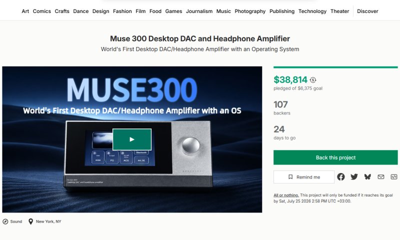 Projekt Muse 300 przekroczył 100% celu finansowania na platformie Kickstarter