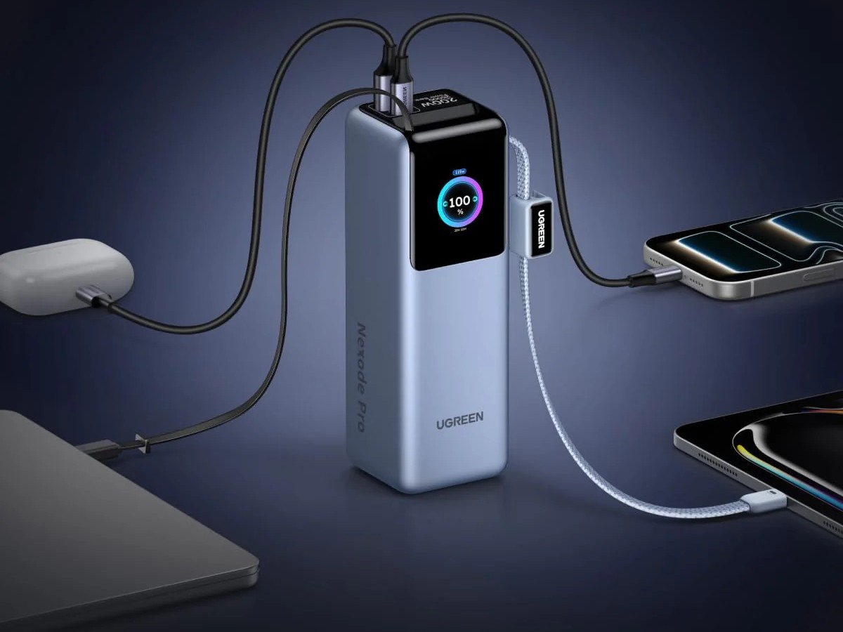Nowy power bank Ugreen 25 000 mAh z mocą wyjściową 200 W i wbudowanymi kablami trafia do USA