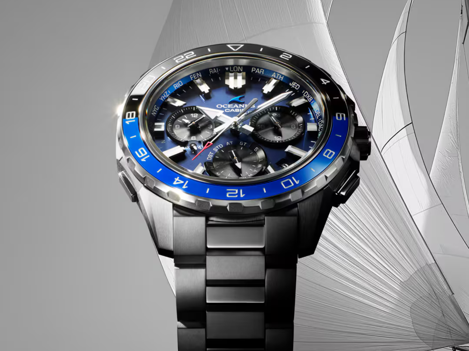 Casio wprowadza na rynek 3 nowe tytanowe zegarki Oceanus OCW-P3000 z ceramicznymi pierścieniami wskazującymi czas światowy