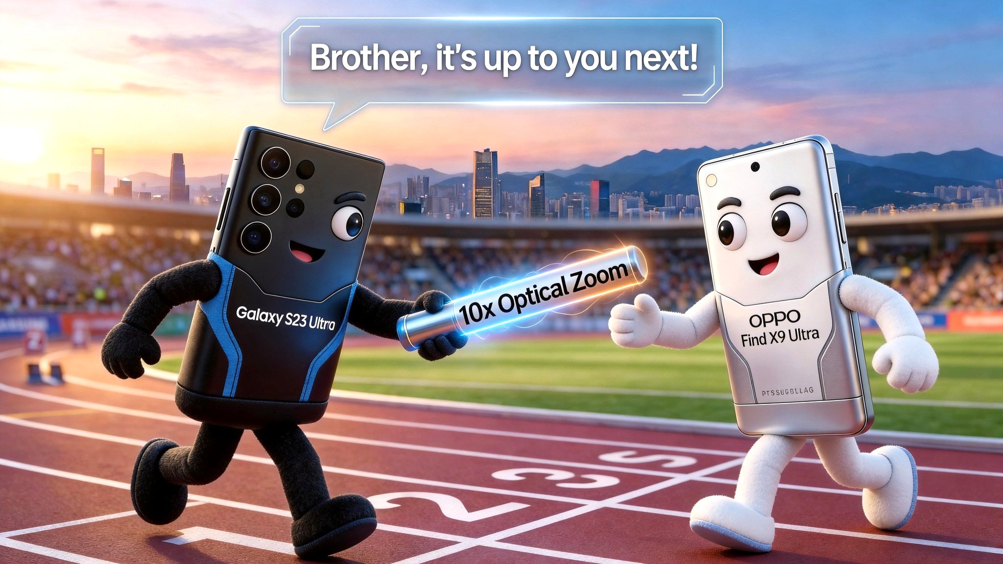 Oppo Find X9 Ultra: natywny 10-krotny zoom optyczny w porównaniu do telekonwerterów