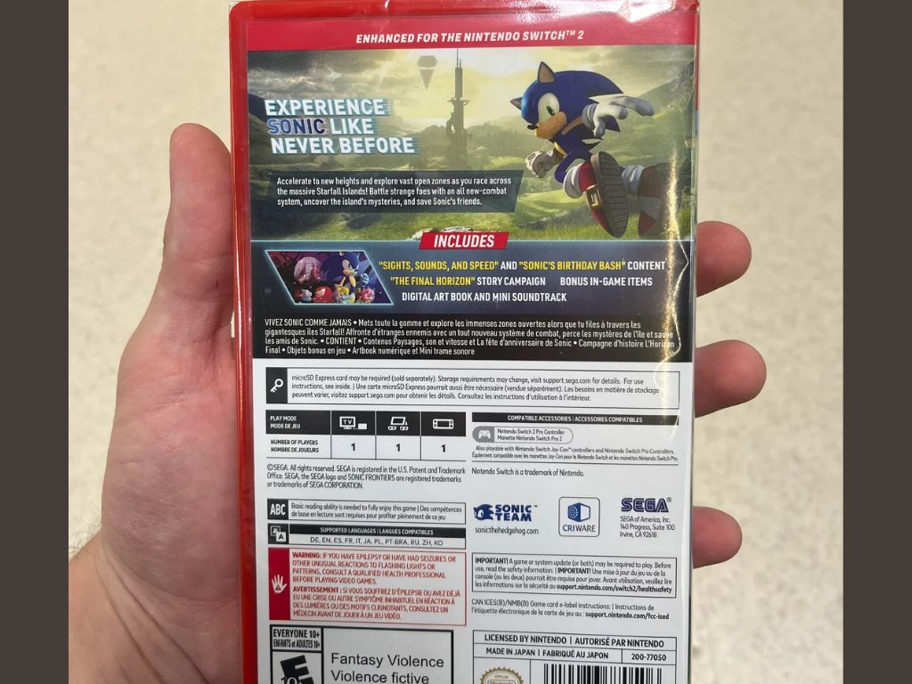 Ponownie pojawiły się przecieki dotyczące gry „Sonic Frontiers: Definitive Edition” na konsolę Nintendo Switch 2, a według doniesień egzemplarze fizyczne trafiły już do sklepów