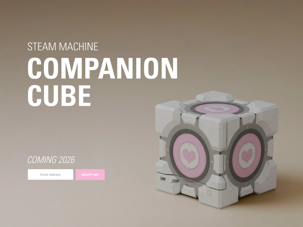 Dbrand zapowiada nową skórkę "Companion Cube" dla Steam Machine Valve, która pojawi się w 2026 r