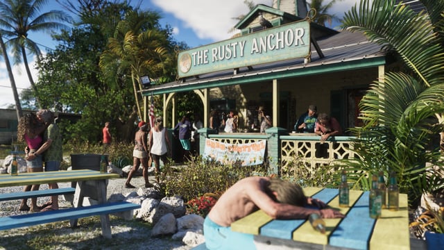 Zrzut ekranu przedstawiający bar „The Rusty Anchor” z gry GTA 6.