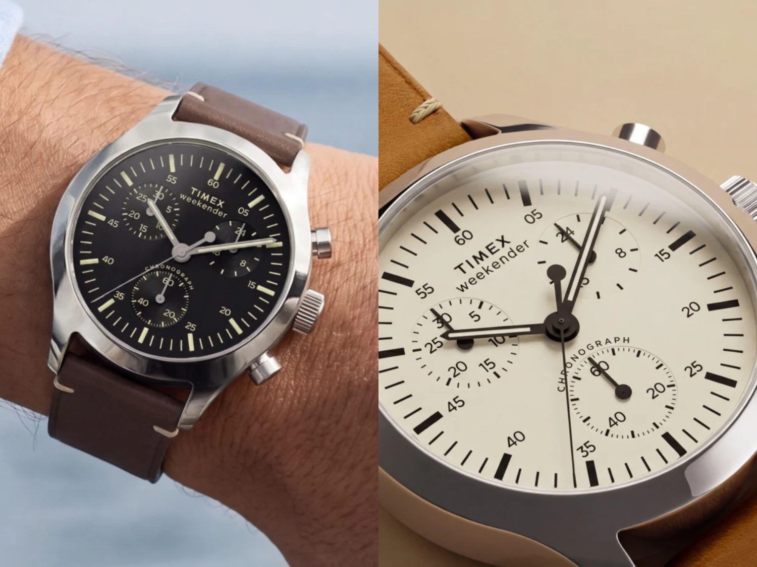 Firma Timex wprowadza na rynek chronografy Weekender New England z minimalistycznymi tarczami w dwóch wersjach kolorystycznych