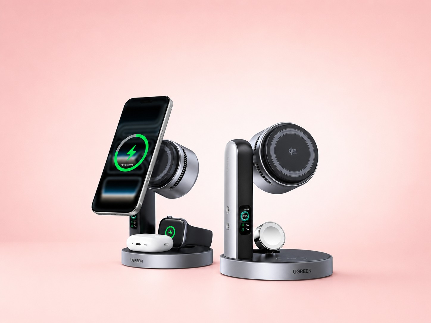 Firma Ugreen wprowadza na rynek nową bezprzewodową ładowarkę 3 w 1 z aktywnym chłodzeniem, ładowaniem Qi2 o mocy 25 W oraz obsługą zegarków Apple Watch
