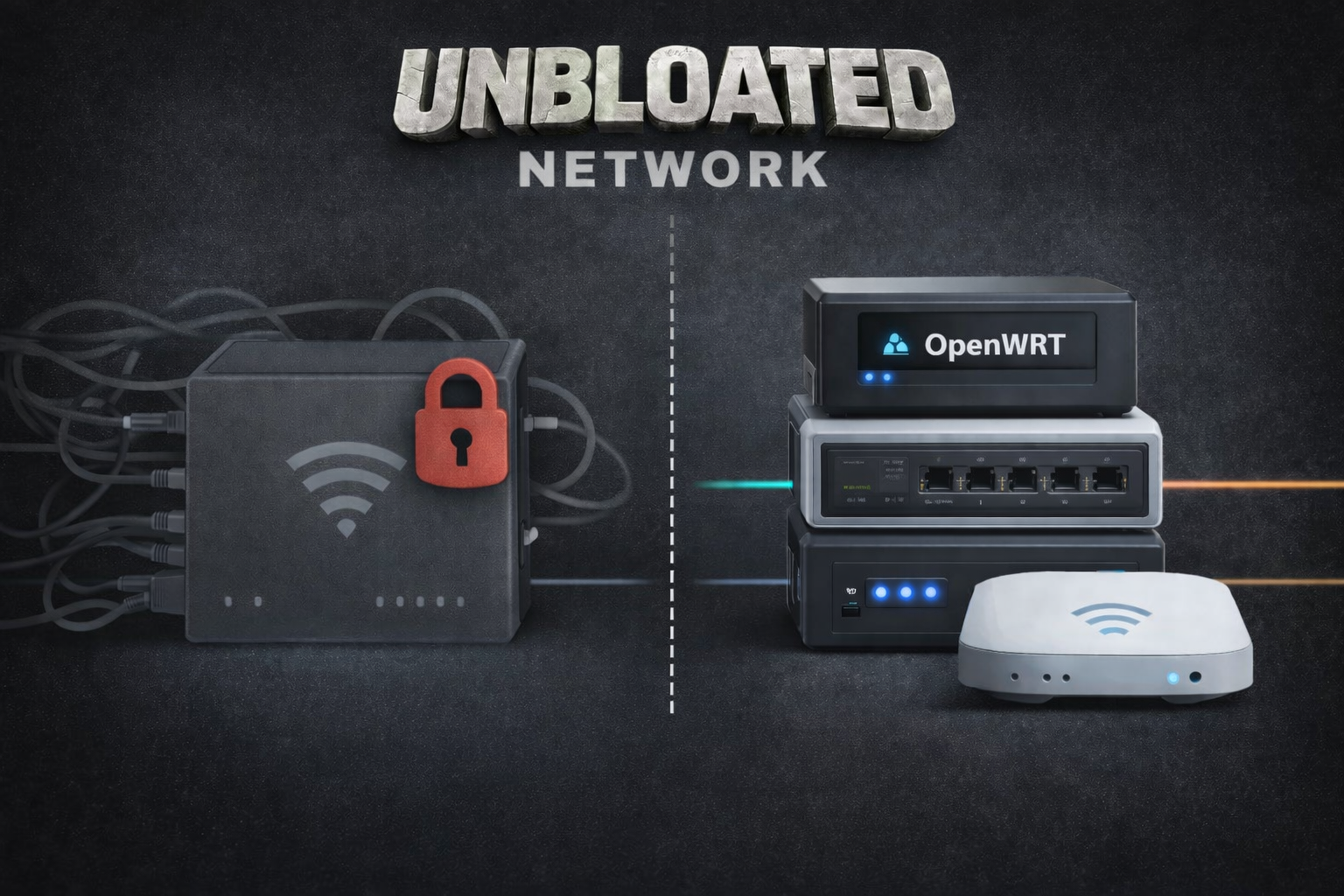 Unbloated network - Wymiana routerów dostawcy na OpenWRT: przegląd projektu (część 1)