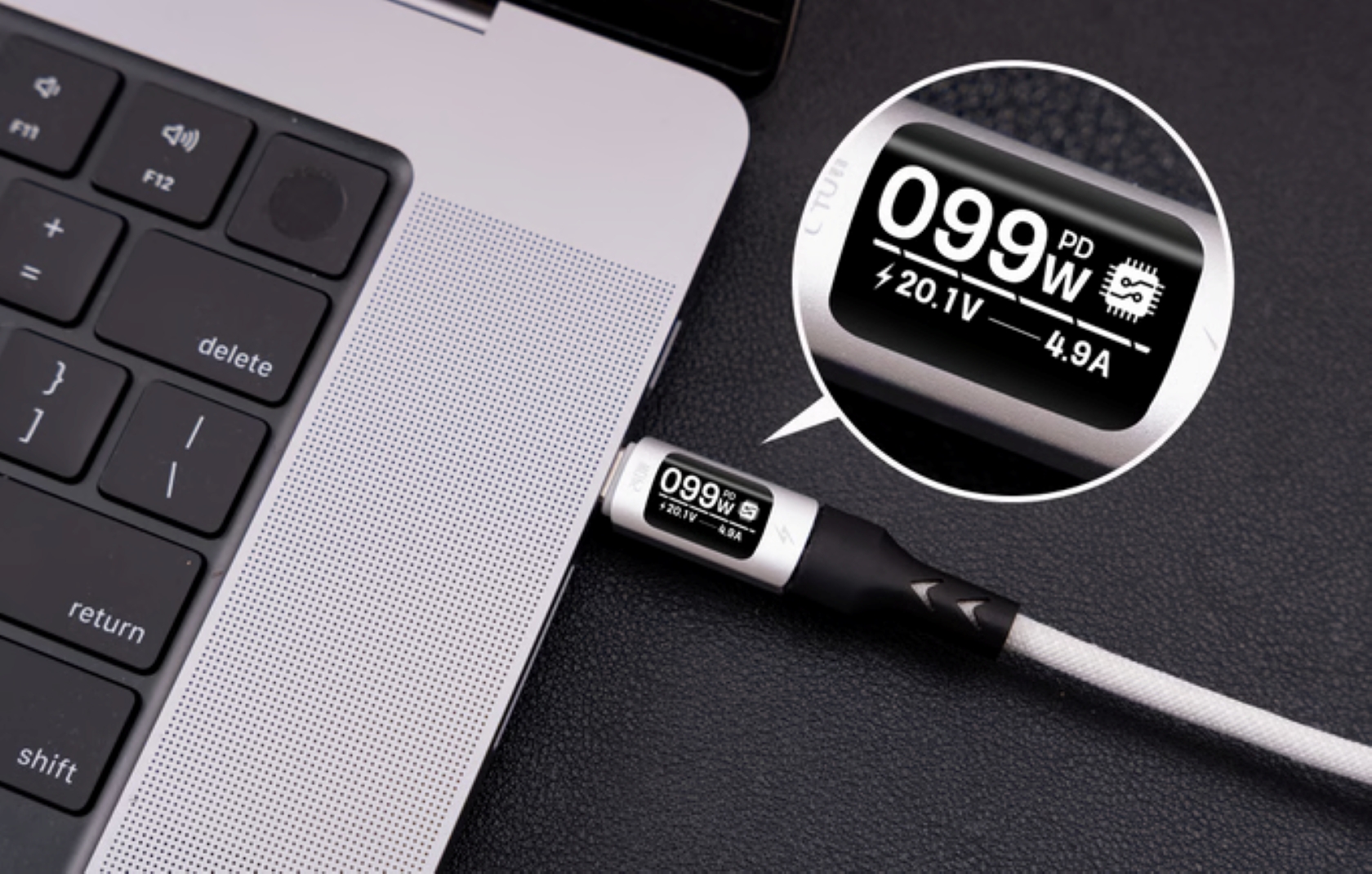 Nowy kabel ładujący wyposażony jest w zintegrowany wyświetlacz i zapewnia prędkość transferu do 80 Gb/s
