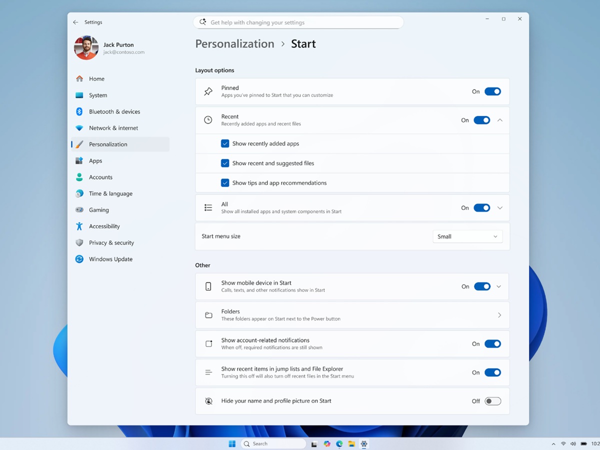 Windows 11 Insider Build 26300.8553 w końcu pozwala dostosować menu Start