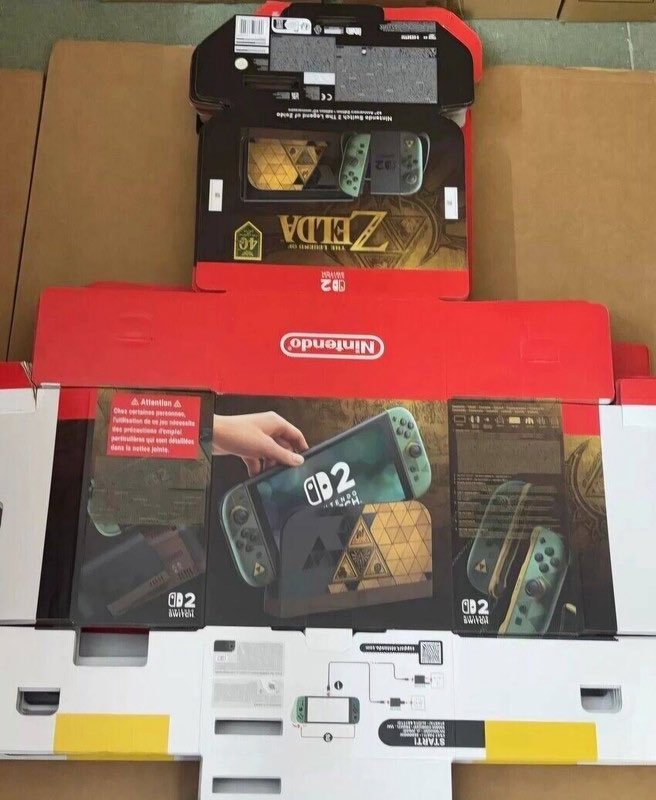 Konsola Switch 2 o tematyce Zelda.